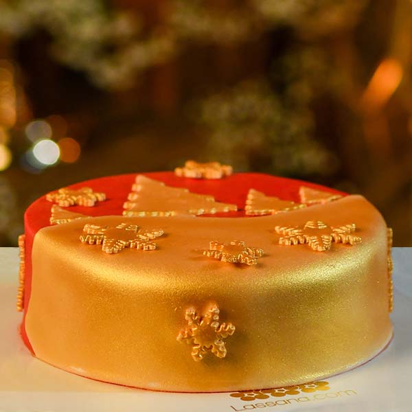 SNOW PALMS CAKE - RED & GOLD EDITION 600G (1.3LBS) - Lassana Cakes - in Sri Lanka